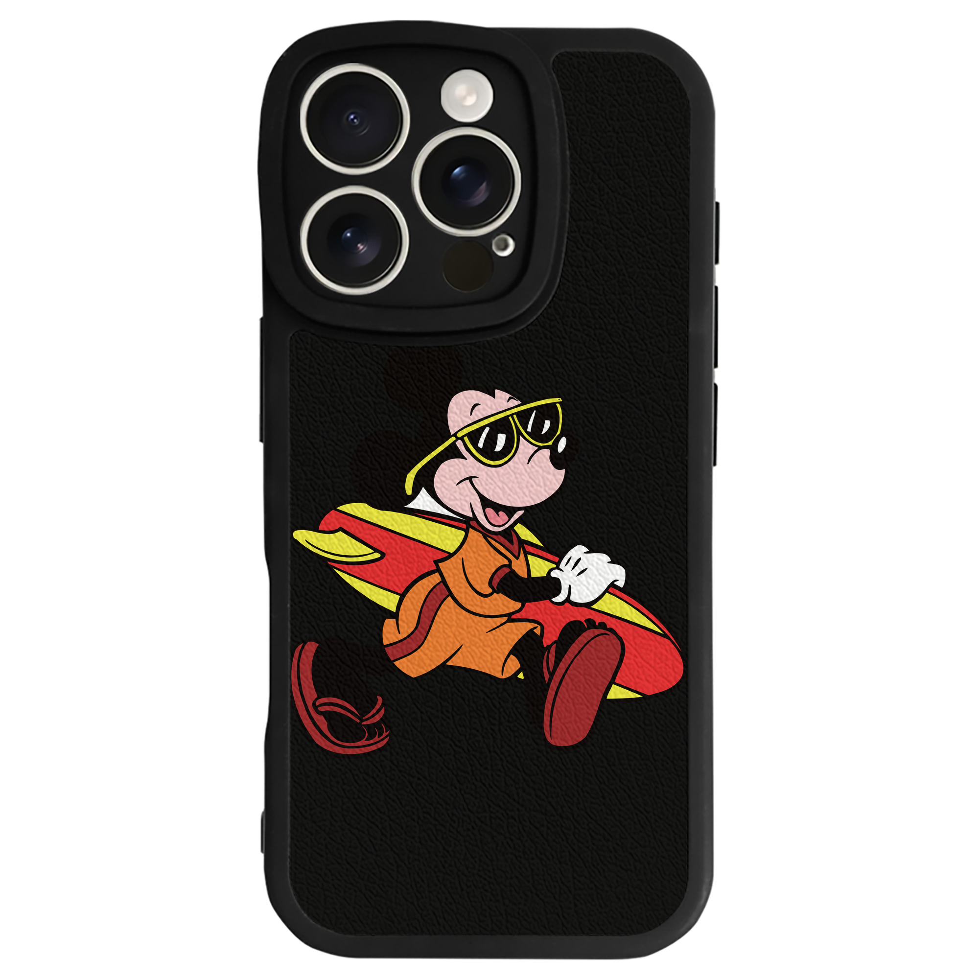 （画像用） ミッキーマウス Mickey Mouse 【iPhone 16シリーズ対応】シリコンスマホケース（レザー調） 材質：シリコン